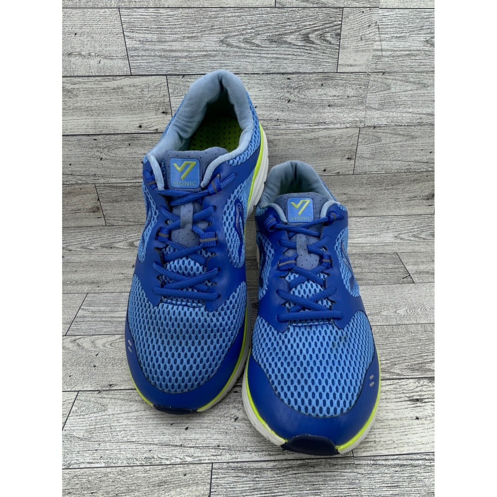 Vionic Elation 1.0 Blue Neon Yellow Mesh Walking Sneakers RS-9113 Women Sz 9.5